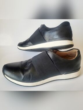 Vionic Codie Orthaheel Slip On Leather Sneakers Women's Black US 9